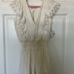Elegant Cream Lace Romper by Peixoto Girls NWOT 5